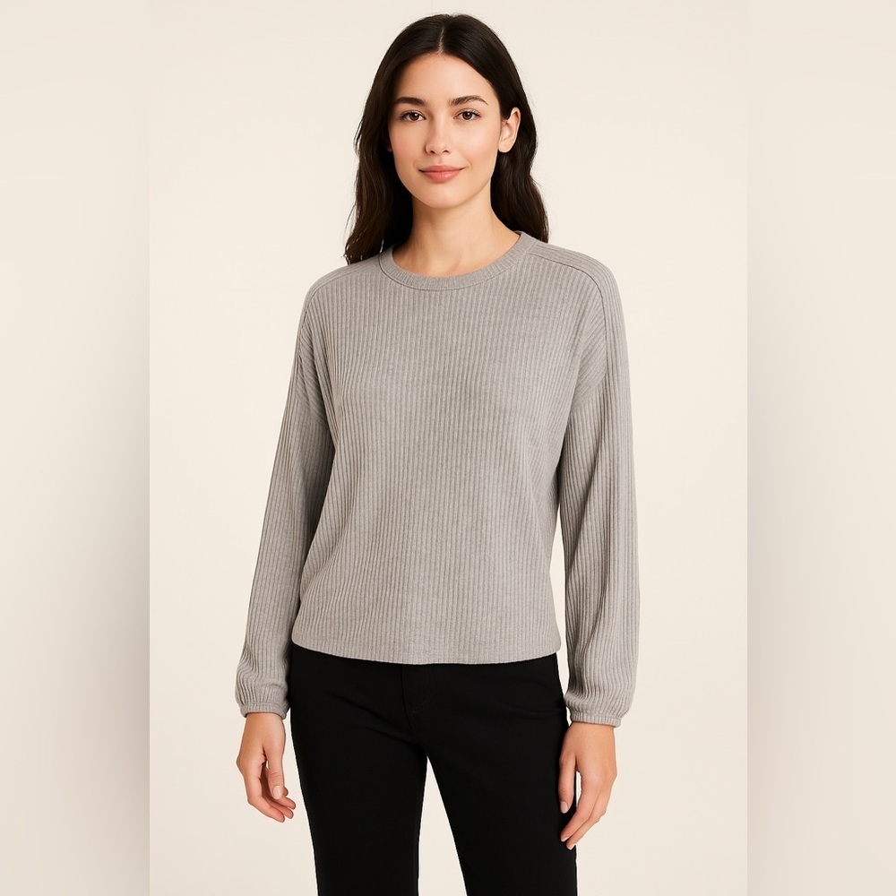 Z SUPPLY NWT Annie Ribbed Top – Heather Grey – Size XS